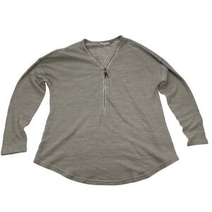 Soft Surroundings Knit Top Half Zip Pullover‎ Tunic Casual Comfy Neutral Large